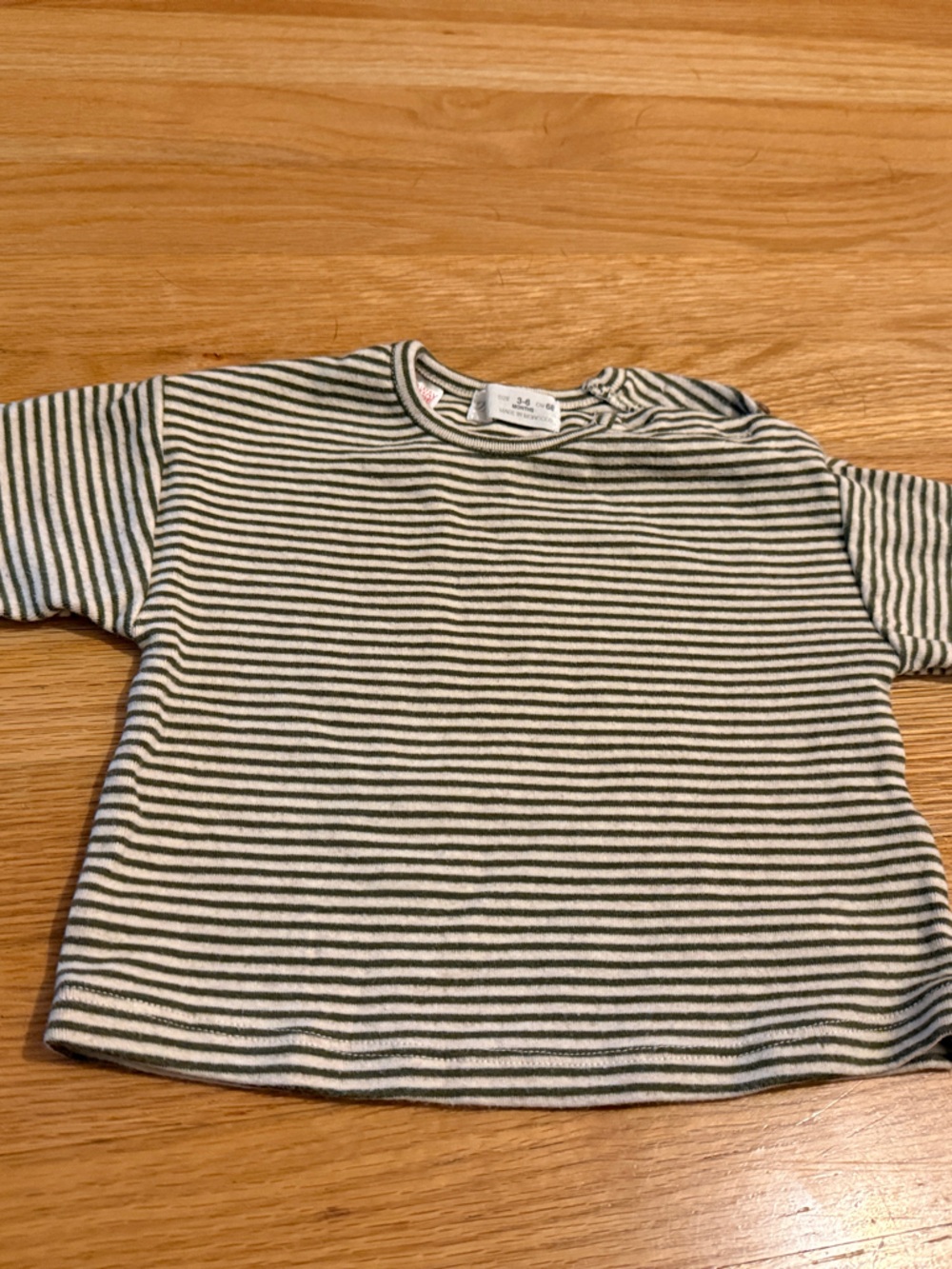 Zara Striped Long Sleeve Tee in Gray and White